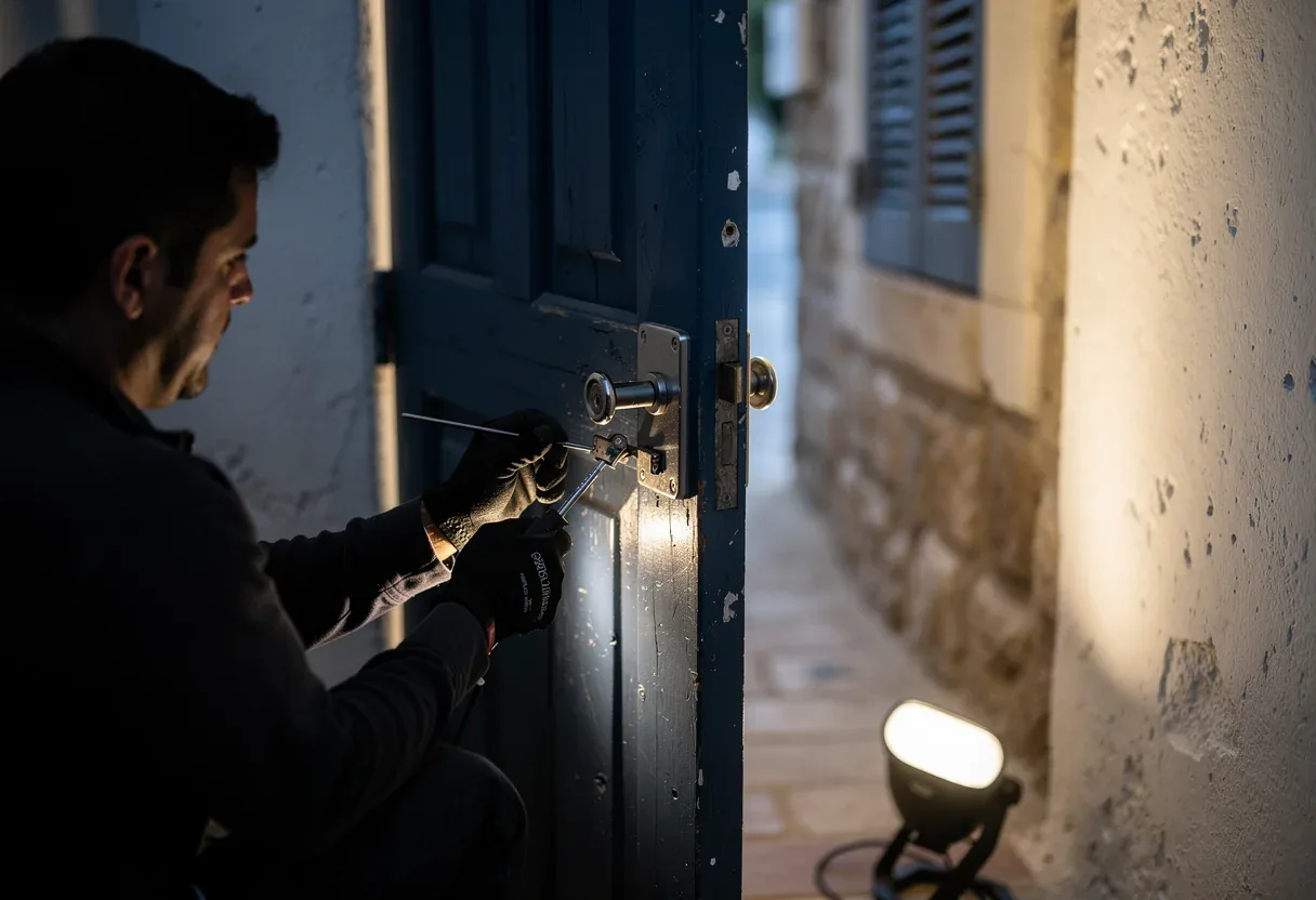Ouverture fine d'une porte claquée à Alénya
